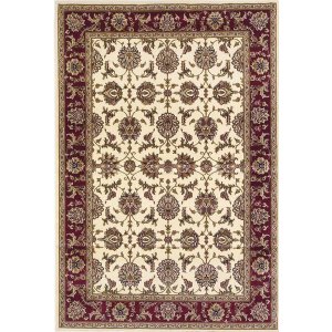 Homeroots.co 353599 2' X 8' Ivory Or Red Classic Bordered Runner Rug