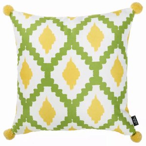 Homeroots.co 355667 18x 18 Tropical Lime Lines Printed Decorative Thro