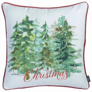 Homeroots.co 355450 Christmas Tree Forrest Square Printed Decorative T