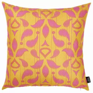 Homeroots.co 355616 18x18 Orange Ikat Decorative Throw Pillow Cover Pr