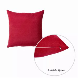 Homeroots.co 355405 Set Of 2 Red Brushed Twill Decorative Throw Pillow