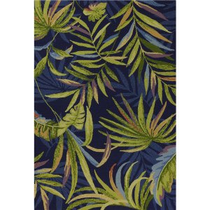 Homeroots.co 353847 3'x5'blue Green Tropical Uv Treated Indoor Outdoor