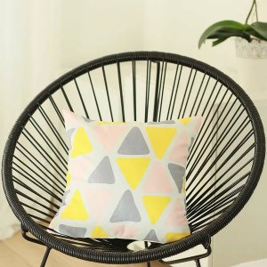 Homeroots.co 355434 18x18 Colored Scandi Square Geo Decorative Throw P