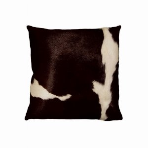 Homeroots.co 316650 18 X 18 X 5 Chocolate And White Cowhide - Pillow