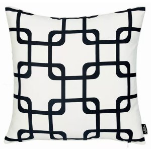 Homeroots.co 355586 Black And White Geometric Squares Decorative Throw