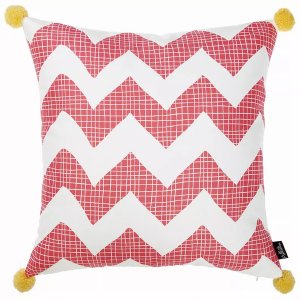 Homeroots.co 355345 18x 18 Pink Tropical Chevron Decorative Throw Pill