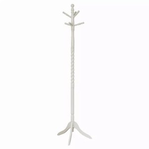 Homeroots.co 333004 20 X 20 X 71.75 White Solid Wood Coat Rack