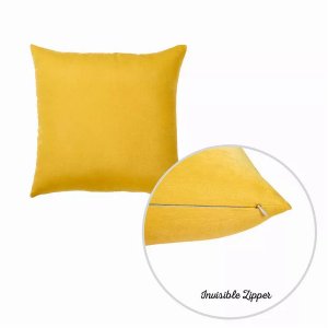 Homeroots.co 355559 Set Of 2 Yellow Brushed Twill Decorative Throw Pil