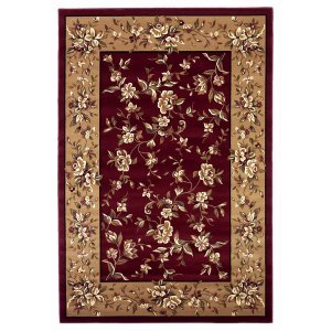 Homeroots.co 353619 2' X 8' Red Or Beige Floral Runner Rug