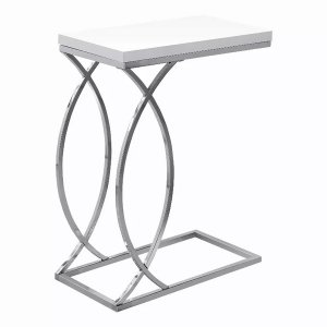 Homeroots.co 333073 18.25 X 10.25 X 25 White Mdf Metal Accent Table