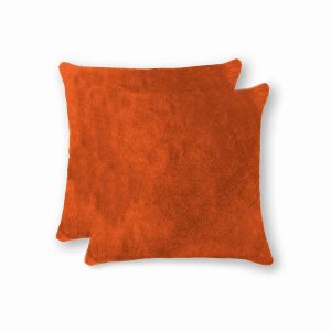 Homeroots.co 317098 18 X 18 X 5 Orange Cowhide - Pillow 2-pack