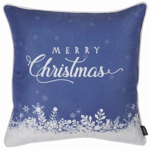 Homeroots.co 355319 Merry Christmas Snow Scene Decorative Throw Pillow