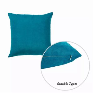 Homeroots.co 355315 Set Of 2 Teal Blue Brushed Twill Decorative Throw 