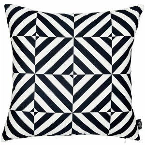 Homeroots.co 355471 Black And White Geometric Diagram Decorative Throw