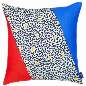 Homeroots.co 355374 18x18 Memphis Square Printed Decorative Throw Pill