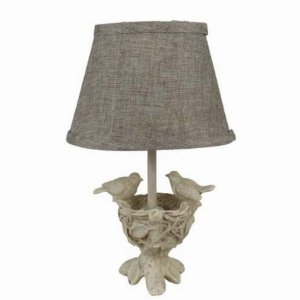 Homeroots.co 380527 Two Birds And Nest Accent Lamp