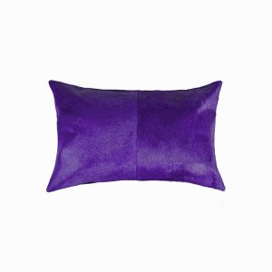 Homeroots.co 316861 12 X 20 X 5 Purple Cowhide - Pillow