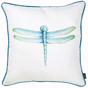 Homeroots.co 355581 Square Aqua Blue Watercolor Dragonfly Decorative T