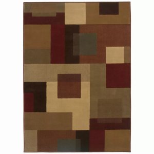 Homeroots.co 383620 4'x6' Red And Tan Geometric Indoor Jute Area Rug