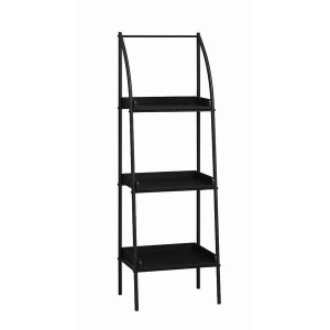 Homeroots.co 333423 12 X 16 X 48 Black  Mdf  Metal   Bookshelf