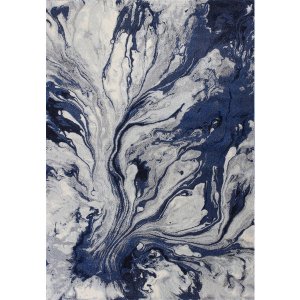 Homeroots.co 353629 3' X 5' Blue Polypropylene Area Rug