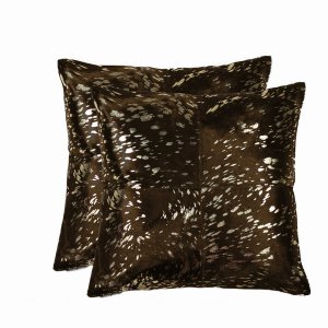 Homeroots.co 316935 18 X 18 X 5 Gold And Chocolate, Quattro - Pillow 2