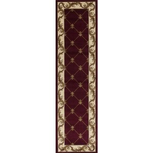 Homeroots.co 353685 2' X 8' Red Fleur De Lis Runner Rug