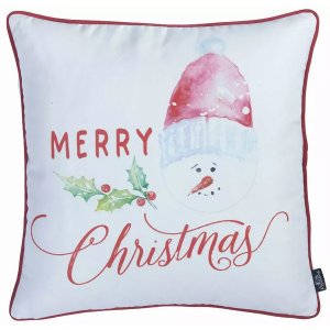 Homeroots.co 355302 18x18 Merry Christmas Printed Decorative Throw Pil