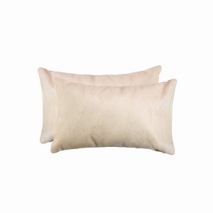 Homeroots.co 317105 12 X 20 X 5 Natural, Cowhide - Pillow 2-pack