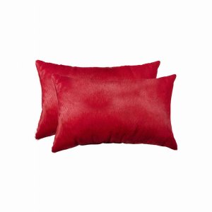 Homeroots.co 317115 12 X 20 X 5 Wine, Cowhide - Pillow 2-pack