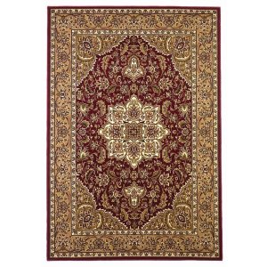 Homeroots.co 353607 2' X 8' Red Or Beige Medallion Runner Rug