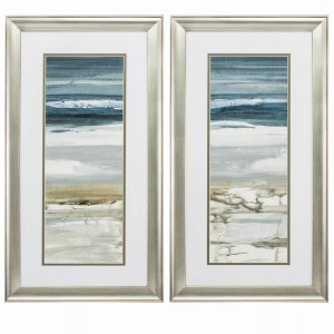 Homeroots.co 365384 15 X 27 Brushed Silver Frame Horizon (set Of 2)