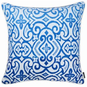 Homeroots.co 355582 18x 18 Blue Sky Scroll Decorative Throw Pillow Cov