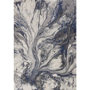 Homeroots.co 353630 3' X 5' Grey Abstract Watercolors Area Rug