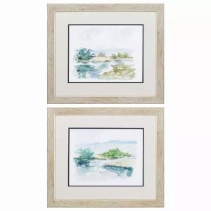 Homeroots.co 365361 22 X 19 White Frame Spring Watercolor (set Of 2)