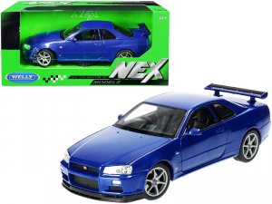 Welly 24108bl Nissan Skyline Gt-r (r34) Rhd (right Hand Drive) Blue Me