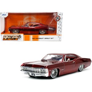 Jada 33525 1967 Chevrolet Impala Ss Street Low Dark Candy Red With Bur