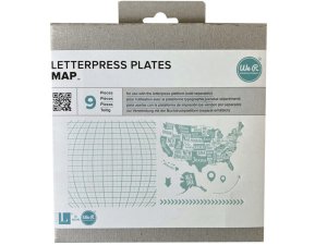 Bulk GR358 We-r 9 Piece Map Themed Letterpress Plates