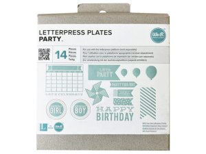 Bulk GR367 We-r 14 Piece Party Themed Letterpress Plates