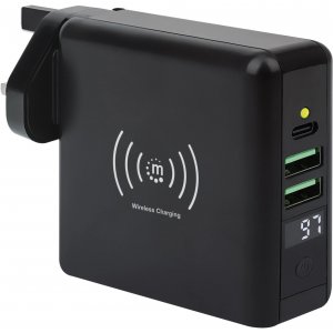 Manhattan 102452 4-in-1 Travel Wall Charger And Powerbank 8,000 Mah