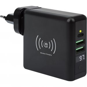 Manhattan 102452 4-in-1 Travel Wall Charger And Powerbank 8,000 Mah