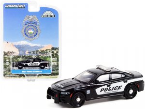 Greenlight PGC 75350 2021 Dodge Charger Black With White Stripes Color