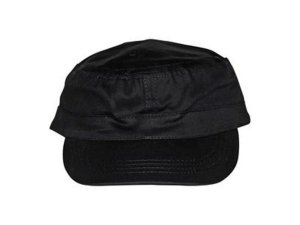 Bulk GX178 Universal Size Black Cotton Military Hat