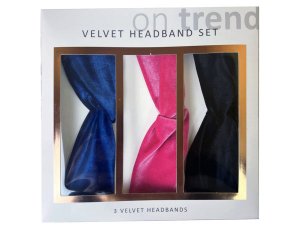 Bulk BB930 On Trend 3 Piece Velvet Headband Set