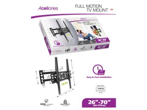 Bulk GR446 Acellories Full Motion 26quot; - 70quot; Tv Mount With Easy