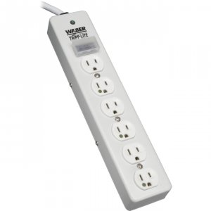 Tripp  Surge Protector Power Strip Medical Hospital Rt Angle Plug 6 Ou