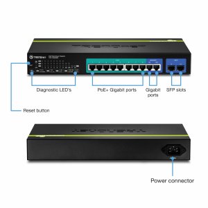 Trendnet TPE-1020WS 10-port Gigabit Web Smart Poe+ Switch - 8 Network,