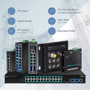 Trendnet TI-PG80 8-port Hardened Industrial Gigabit Poe+ Din-rail Swit