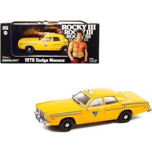 Greenlight 86612 1978 Dodge Monaco Taxi City Cab Co. Yellow Rocky Iii 