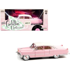 Greenlight 84098 1955 Cadillac Fleetwood Series 60 Pink With White Top